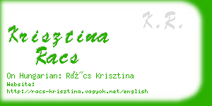 krisztina racs business card